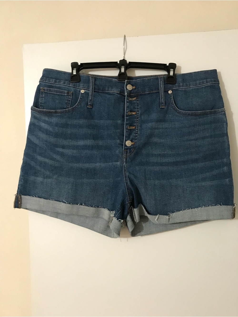 NWOT Madewell high rise button front denim shorts women’s 34